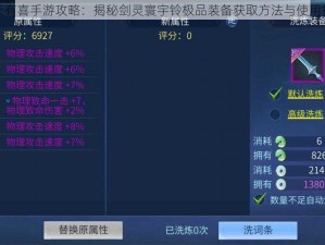 天天有喜手游攻略：揭秘剑灵寰宇铃极品装备获取方法与使用技巧