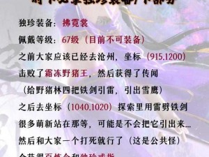 逆水寒手游萌新独珍装备获取攻略详解：如何轻松获取稀有装备与独珍装备全解析