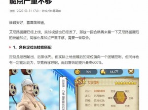 航海王燃烧意志：艾尼路技能加点攻略详解：从新手到高手的进阶之路