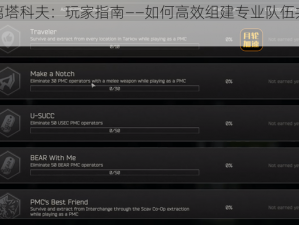 逃离塔科夫：玩家指南——如何高效组建专业队伍共进退