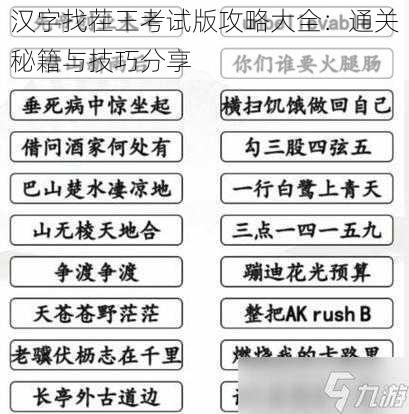 汉字找茬王考试版攻略大全：通关秘籍与技巧分享