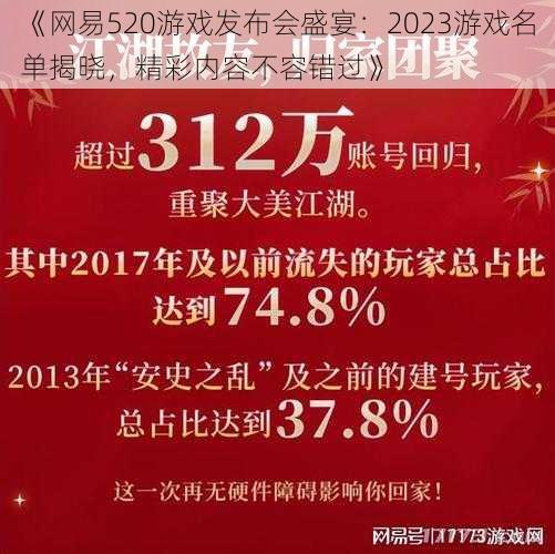 《网易520游戏发布会盛宴：2023游戏名单揭晓，精彩内容不容错过》