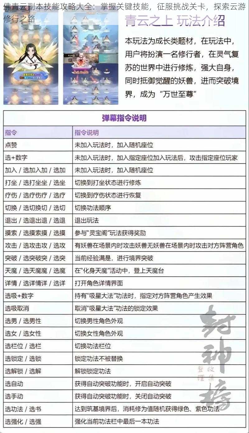 佛青云副本技能攻略大全：掌握关键技能，征服挑战关卡，探索云游修行之路