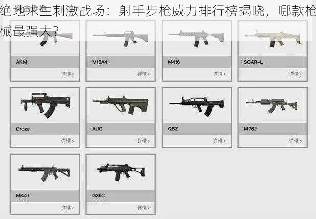 绝地求生刺激战场：射手步枪威力排行榜揭晓，哪款枪械最强大？