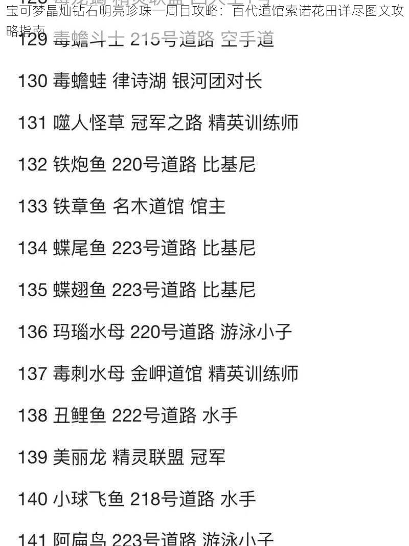 宝可梦晶灿钻石明亮珍珠一周目攻略：百代道馆索诺花田详尽图文攻略指南