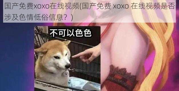 国产免费xoxo在线视频(国产免费 xoxo 在线视频是否涉及色情低俗信息？)