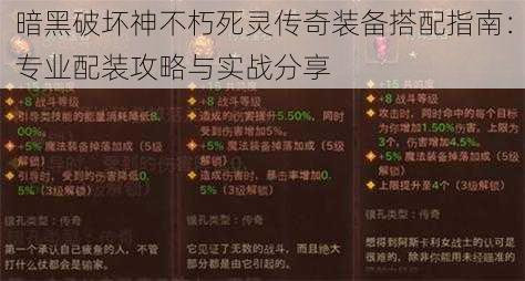 暗黑破坏神不朽死灵传奇装备搭配指南：专业配装攻略与实战分享