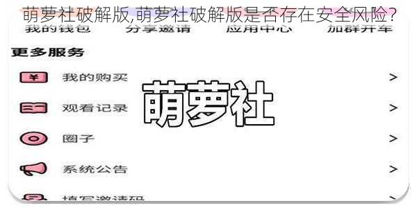 萌萝社破解版,萌萝社破解版是否存在安全风险？