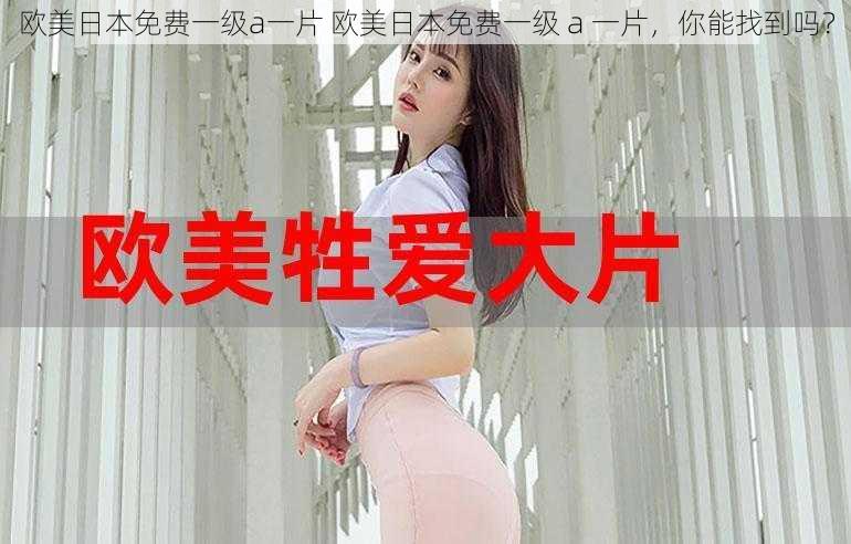 欧美日本免费一级a一片 欧美日本免费一级 a 一片，你能找到吗？