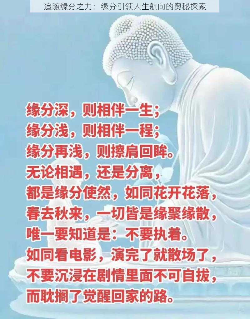 追随缘分之力：缘分引领人生航向的奥秘探索