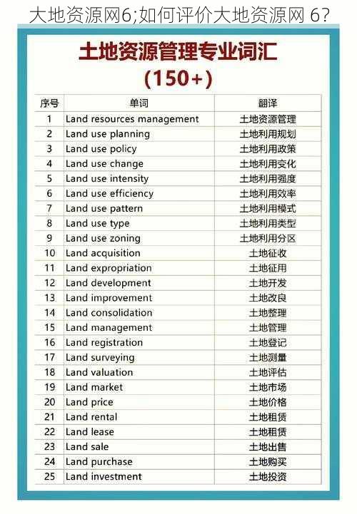 大地资源网6;如何评价大地资源网 6？