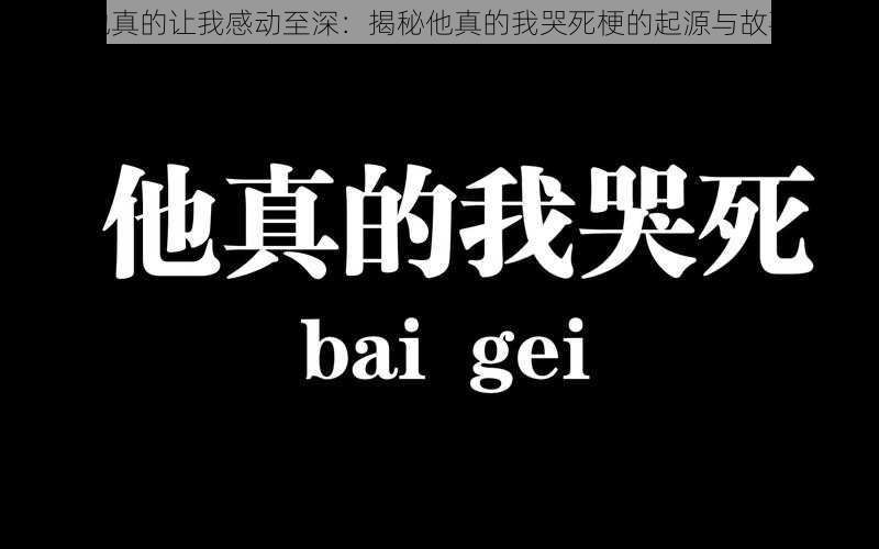 他真的让我感动至深：揭秘他真的我哭死梗的起源与故事