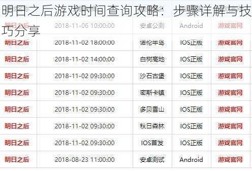明日之后游戏时间查询攻略：步骤详解与技巧分享