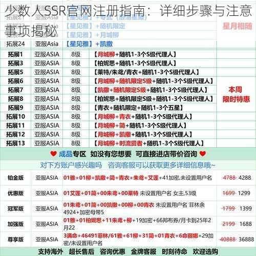 少数人SSR官网注册指南：详细步骤与注意事项揭秘